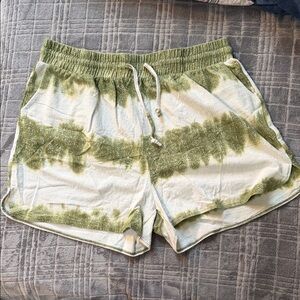 Green Tie-Dye Women's Shorts